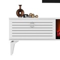 Comoda TV, Olivia, Arona Fireplace, 150x44.6x29.6 cm, PAL , Alb