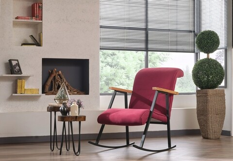 Scaun balansoar Yoka, Futon, 86x60x96 cm, metal, maroon Futon