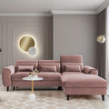 Coltar extensibil dreapta 4 locuri ELTAP, Foble, 267x196x100 cm, lemn/poliester, roz