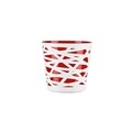 Ghiveci bicolor Beti, 13 cm, plastic, rosu/alb