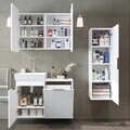Set Dulap de Baie cu Chiuvetă și Oglindă (3 Piese), Hanah Home, Dubai, PAL, Alb