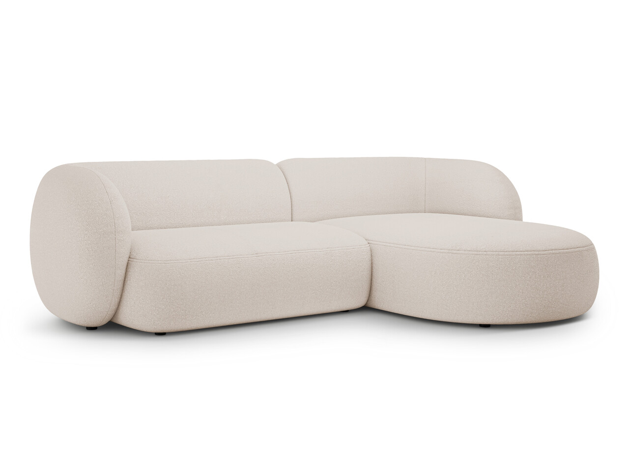 Coltar dreapta 3 locuri, Kate, Micadoni, 285x176x76 cm, tesatura boucle, bej - 1 | YEO