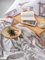 Set cuvertura de pat dubla Pique, 4 piese, 220x240 cm, 100% bumbac, Cotton Box, Edwin, maro scortisoara