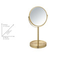 Oglinda cosmetica Alata, Wenko, 18.5x15x35 cm, metal/sticla, auriu