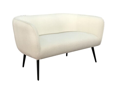 Canapea 2 locuri Avril, Bizzotto, 126 x 70 x 68 cm, otel/poliester Boucle, alb 126 imagine model 2022