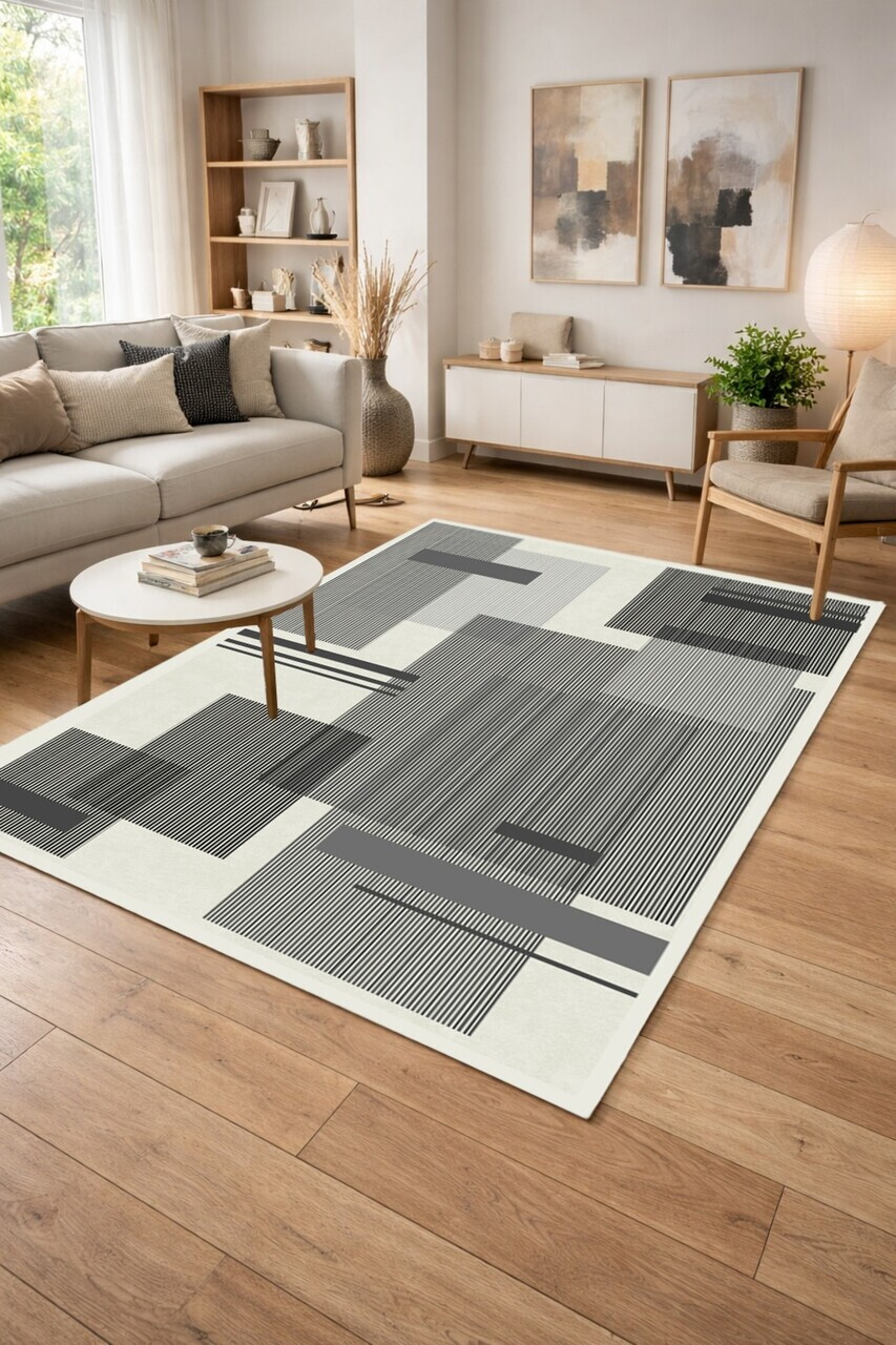 Covor, CLR-0000695-005, 80x300 cm, Poliester, Gri — imaginea 2
