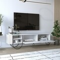 Comoda TV, Homitis, Norfolk, 150 x 44 x 36 cm, pal melaminat/metal, alb