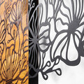 Decoratiune de perete, Flower 4, 50% lemn/50% metal , Dimensiune: 88 x 58 x 3 cm, Negru