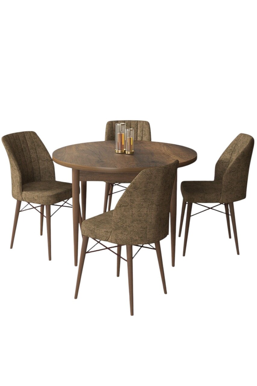 Set masă și scaune (5 bucăți), Hanah Home, Rox, Baroc / Maro - view 2