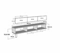 Comoda TV, Hanah Home, Demet, 180x53x30 cm, Antracit / Travertin