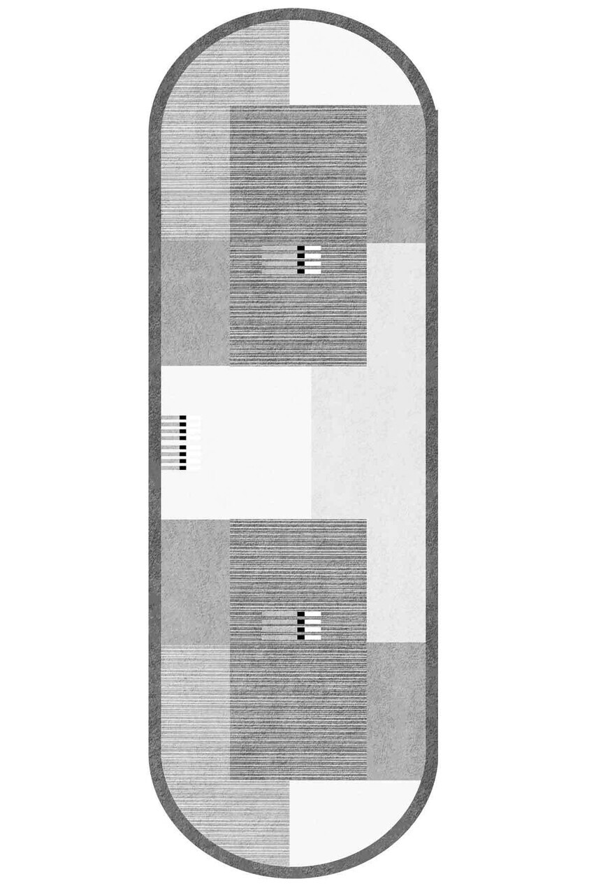 Covor, CLR-7377-HALI-29, 80x250 cm, Poliester, Gri deschis / Gri — imaginea 2
