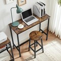 Set 4 scaune de bar, Vasagle, Industrial Design, 30x65 cm, max 150 kg, PAL/otel, maro
