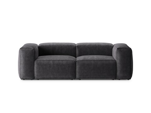 Canapea 2 locuri, Bergamo, Cosmopolitan Design, 224x108x70 cm, catifea chenille raiata, gri
