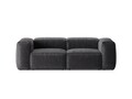 Canapea 2 locuri, Bergamo, Cosmopolitan Design, 224x108x70 cm, catifea chenille raiata, gri