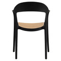 Scaun de gradina Ember, Pakoworld, 52.5x56.5x81 cm, polipropilena cu protectie UV, alb/negru