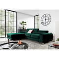 Coltar extensibil stanga 3 locuri ELTAP, LT-35NU, Grayson, 278x205x92 cm, lemn/poliester, verde inchis