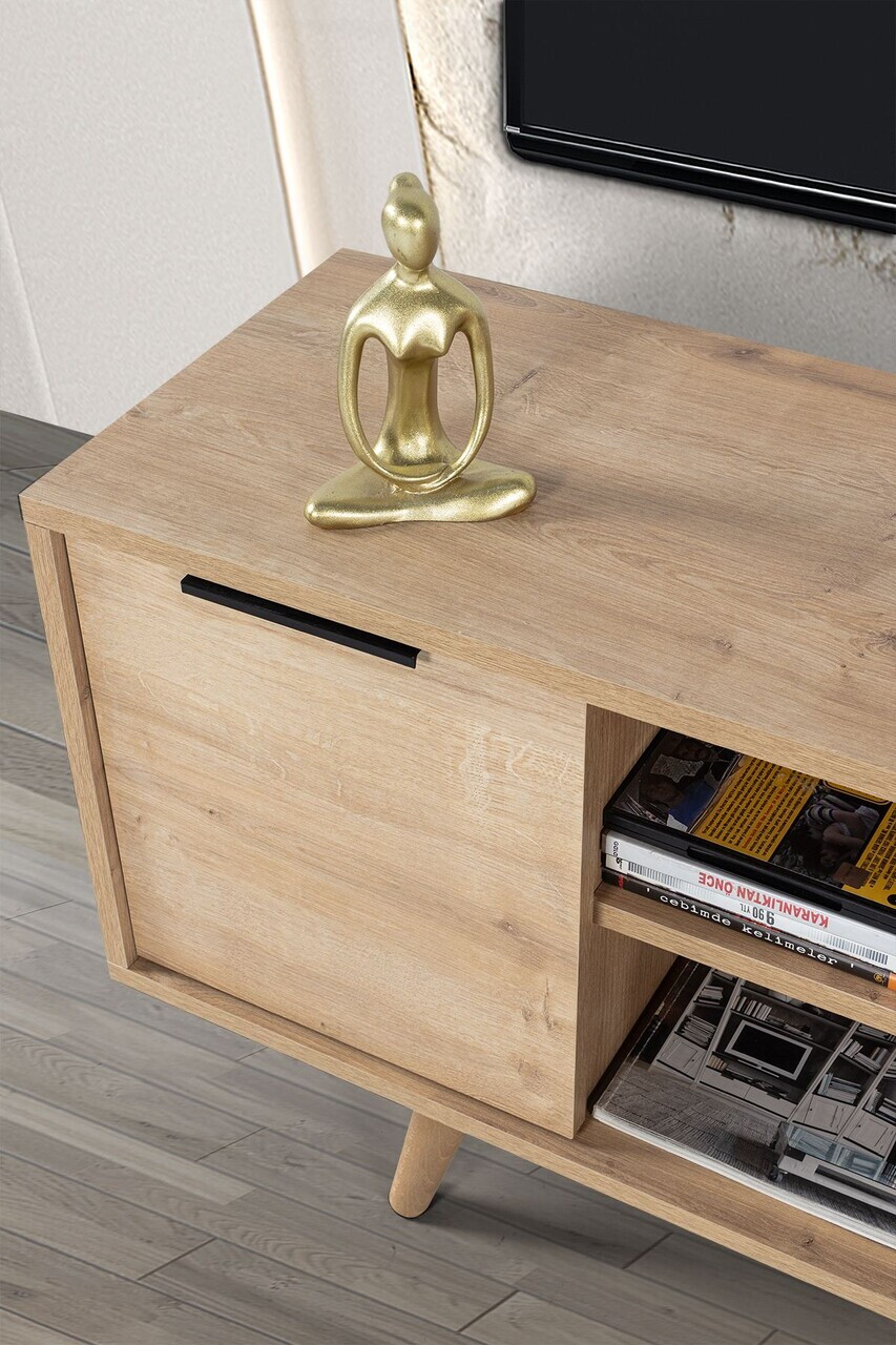 Comoda TV, Hanah Home, Sina 3322, 130x59x35 cm, PAL, Maro — imaginea 6