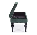 Bancheta Bernard, Bizzotto, cu spatiu de depozitare, 108.5x43x45 cm, catifea, verde inchis
