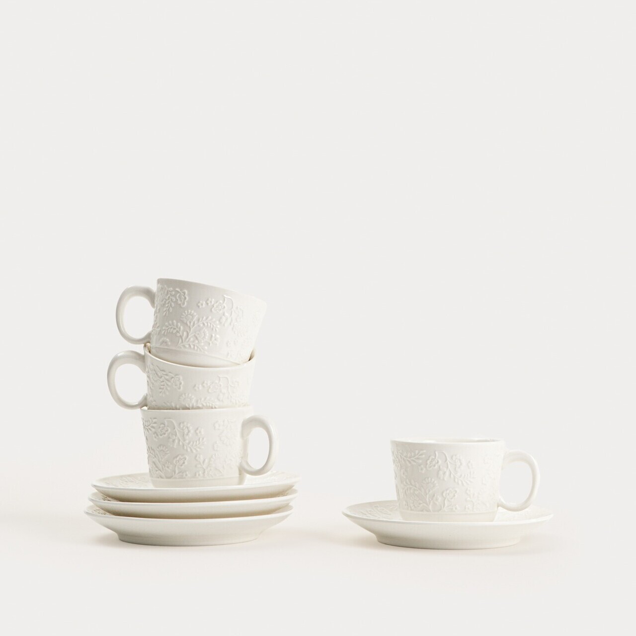 Set ceai / cafea 8 piese Beno, Homla, 150 ml, portelan, alb - view 2