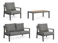 Set mobilier pentru gradina / terasa 4 piese, Ernst, Bizzotto, gri carbune