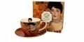 Ceasca cu farfurie Jumbo Adele Bloch, Duo, 450 ml, portelan, portocaliu