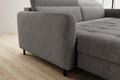 Coltar extensibil stanga 3 locuri ELTAP, LT-04RAQ, Gomsi, 228x165x100 cm, lemn/poliester, gri inchis