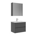 Set Dulap de Baie cu Chiuvetă și Oglindă (2 Piese), Hanah Home, Arno 65, Gri