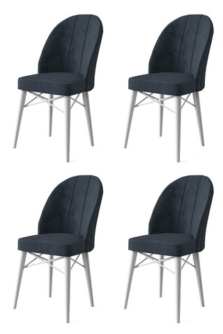 Set de scaune, Charlotte, Ritim, Metal, Antracit/Alb