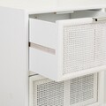 Comoda TV Bamboo, Creaciones Meng, 121x40.5x61.5 cm, MDF, alb/auriu