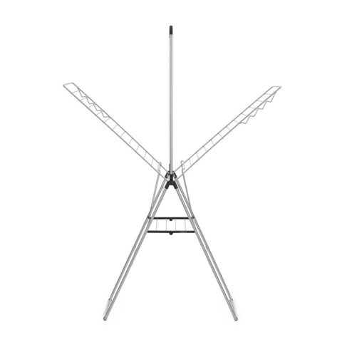 Uscator de rufe cu suport umerase, Brabantia, Hangon Metallic, 25 m capacitate de uscare, otel, gri metalizat