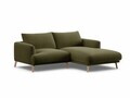 Coltar dreapta 3 locuri, Naomi, Micadoni Home, 200x170x75 cm, catifea, verde