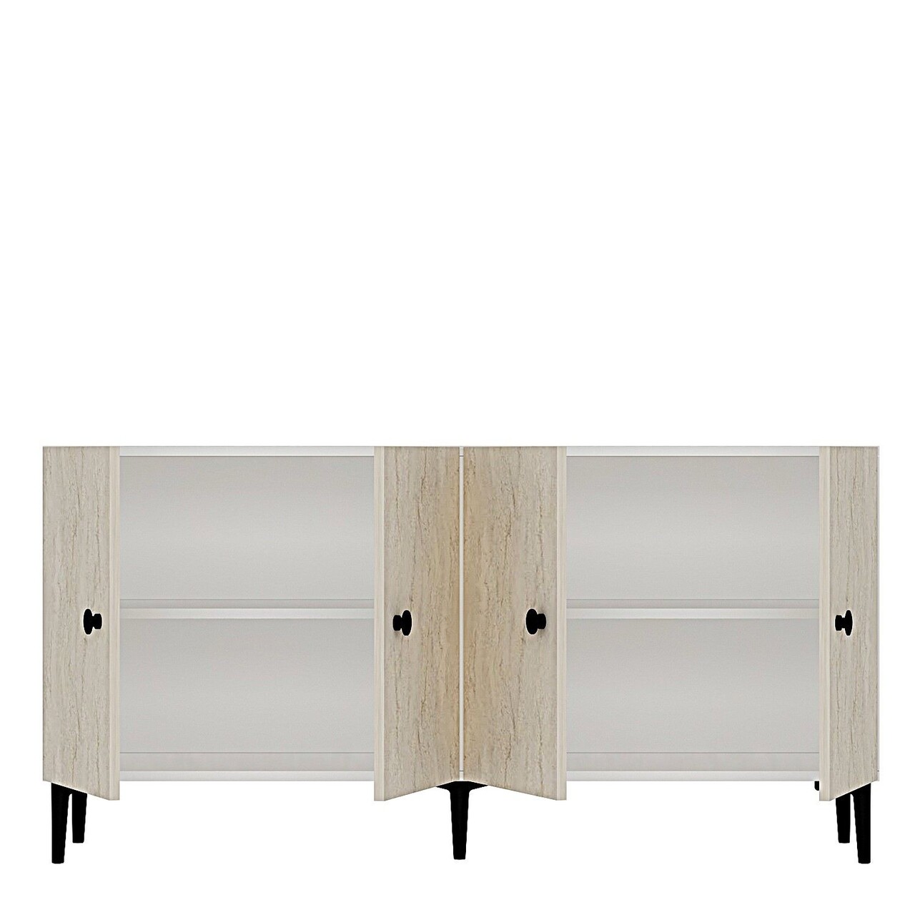 Consola, Hanah Home, Pella 150, 150x75x32 cm, Alb / Travertin - view 6