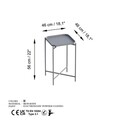 Masuta de cafea, Cerritos, Shb-008-C, 46x56x46 cm, Metal, Gri