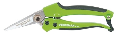 Foarfeca pentru gradinarit, Verdemax, Lady Bypass, 18 cm, otel/plastic, verde/gri
