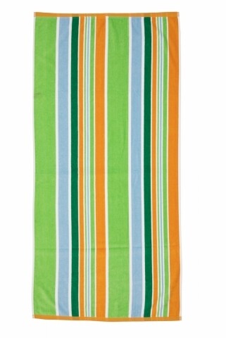 Prosop de plaja stripe orange, heinner, 70 x 140 cm, 80% bumbac/ 20% poliester, multicolor