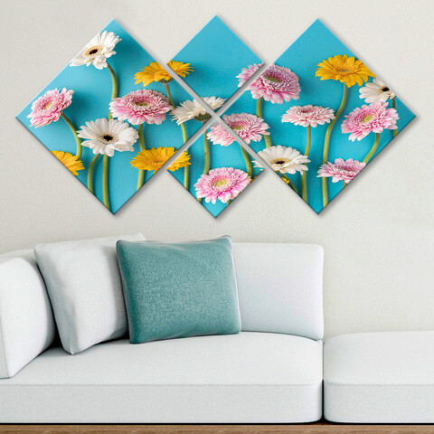 Set 4 tablouri decorative, 4mdf26151561, mdf, imprimat uv, multicolor
