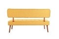 Canapea fixa Westwood Loveseat, Zeon, 2 locuri, 140x64x78 cm, lemn, galben