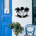 Decoratiune de perete, Havai, Metal, Dimensiune: 60 x 42 cm, Negru