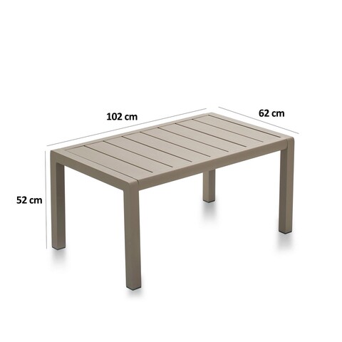 Set mobilier de gradina, Clara, Arya, Cadru: 100% ALIMINIUM, Cappucino / Crema