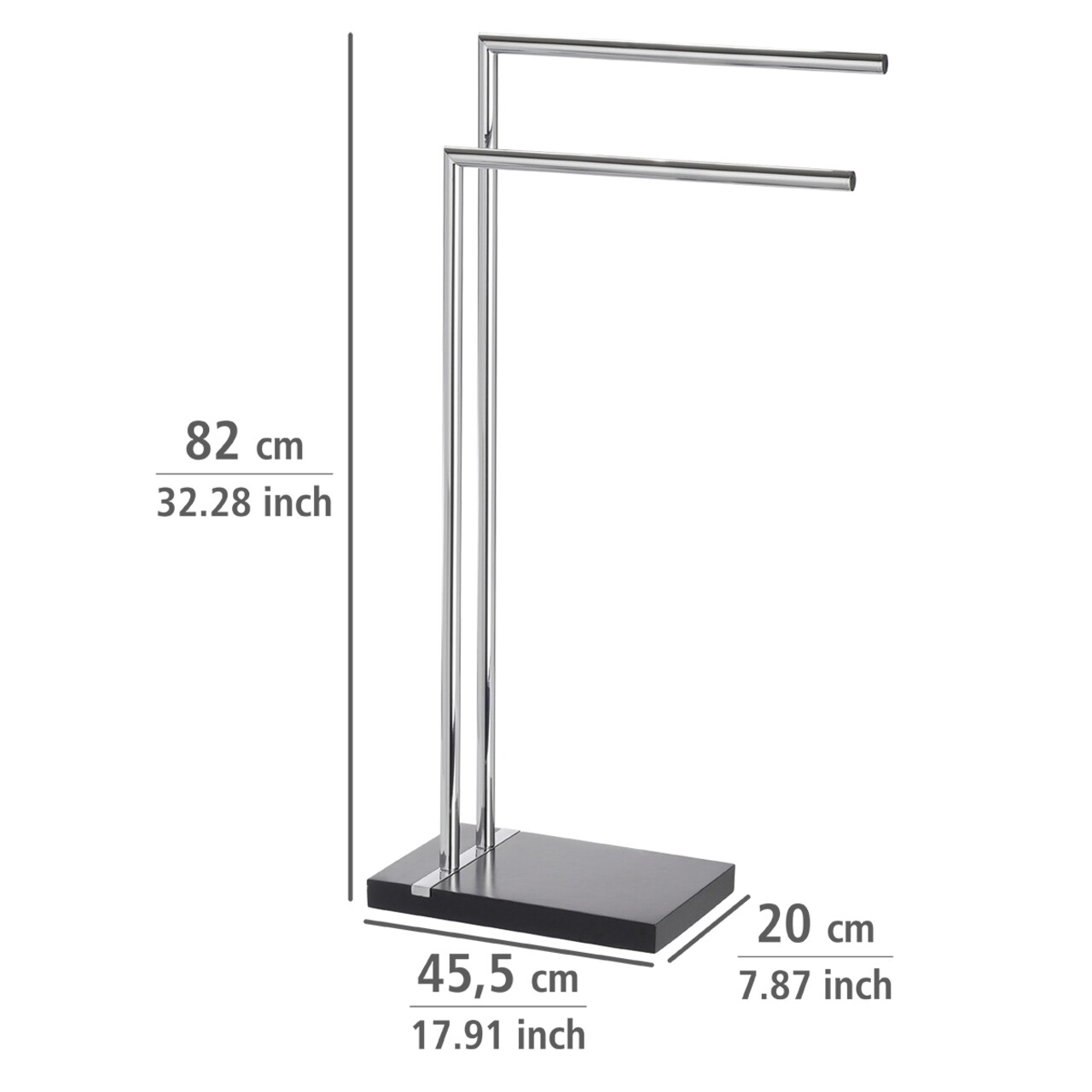 Suport prosoape, Wenko,Noble Black, 45.5 x 82 x 20 cm, inox/polirasina - 2 | YEO