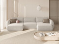 Coltar panoramic extensibil 5 locuri, Tonale, Cosmopolitan Design, 362x149x88 cm, tesatura chenille, bej deschis