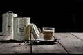Recipient depozitare cafea, Esschert, 12 x 18.8 cm, otel galvanizat, crem/negru