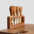 Tava servire si cutite Fresca, Homla, 43x33x16 cm, lemn/inox, maro