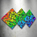Set 4 tablouri decorative, 4MDF1270004971, MDF, Imprimat UV, Multicolor