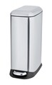 Cos de gunoi cu pedala Design, Wenko, 20.5x36x46 cm, inox/polipropilena, argintiu/negru