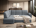 Coltar extensibil stanga 3 locuri ELTAP, LT-04VE, Siber, 270x186x93 cm, lemn/poliester, gri deschis