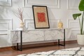 Comoda TV, Nordure, Serenity, 180x50x29 cm, PAL, Marmură Freesia / Negru