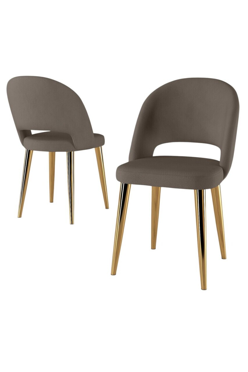 Set scaune 2 piese, Hanah Home, Pane, Cappuccino / Aur — imaginea 2