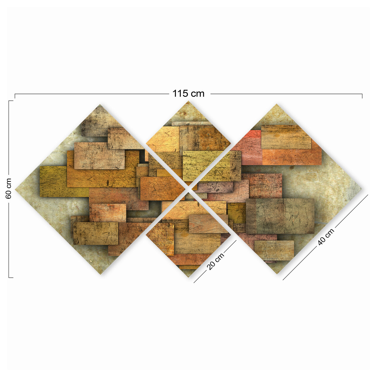 Set 4 tablouri decorative, 4MDF176097158, MDF, Imprimat UV, Multicolor