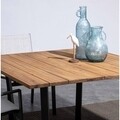 Masa pentru gradina, Helsinki, Bizzotto, 130x130x75 cm, lemn de salcam/otel, gri carbune/natural